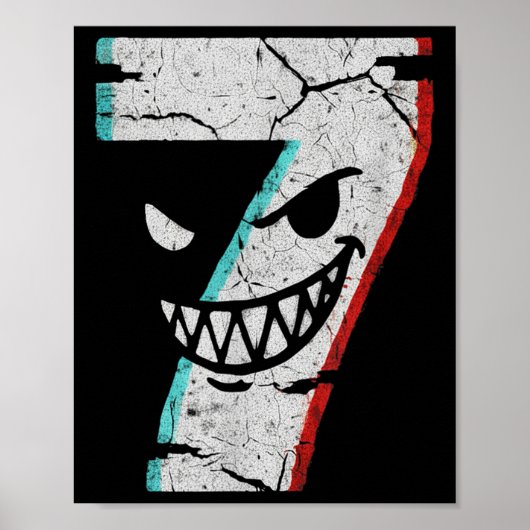 Böser Nummer 7-Shirt - 7 hat 9 Witz 67 Meme Hallow Poster (Vorne)
