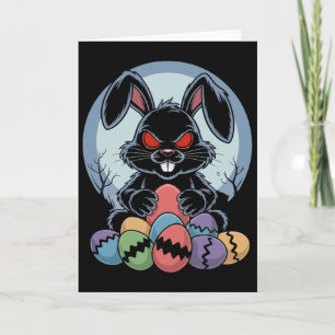 Böser Osterhase Gruseliger Horror-Hase Rote Augen Karte