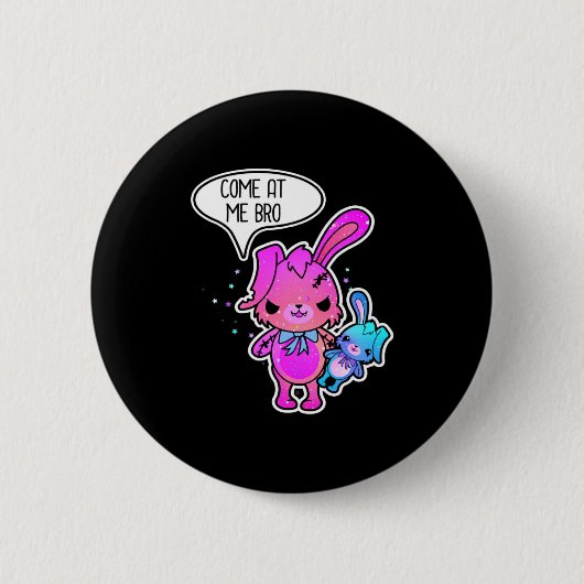 Böser Osterhase Komm An Mich Bro Meme Hase Horro Button (Vorderseite)