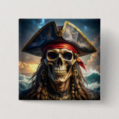 Böser Piratenschädel-Knopf Button (Vorderseite)