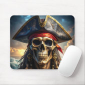 Böser Piratenschädel-Mauspad Mousepad (Mit Mouse)