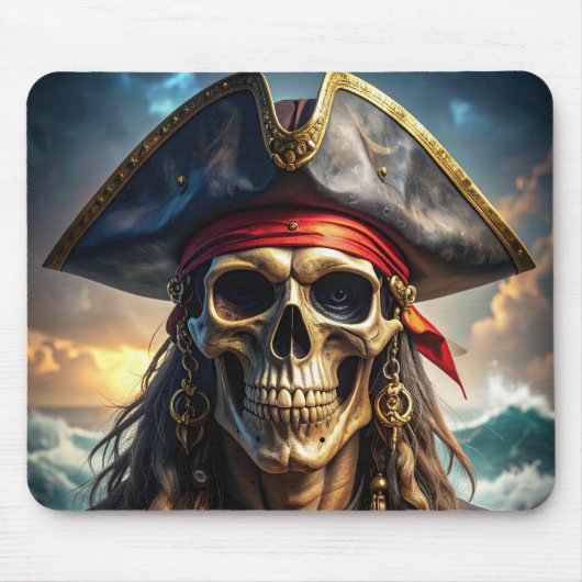 Böser Piratenschädel-Mauspad Mousepad (Vorne)