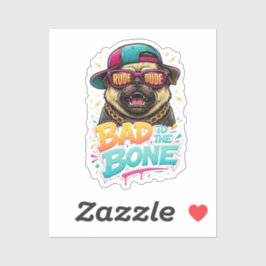 Böser Pug — Ruder Typ Streetwear-Design Aufkleber
