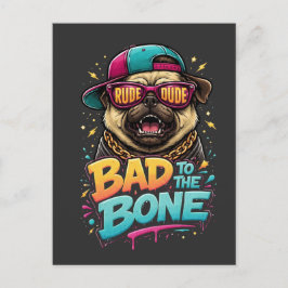 Böser Pug — Ruder Typ Streetwear-Design Postkarte