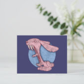 Böser rosa Hase Postkarte (Stehend Vorderseite)