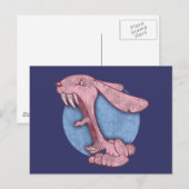 Böser rosa Hase Postkarte (Vorne/Hinten)