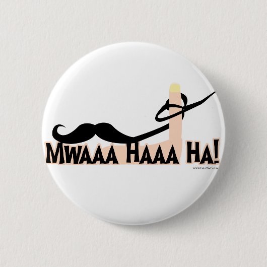 Böser Schnurrbart Button (Vorderseite)