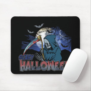 Böser Skelett In Schrecklicher Dunkler Nacht Hallo Mousepad