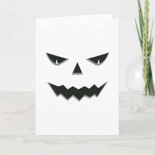Böser spooky Kürbis Gesicht Jack O' Lantern Hallow Karte