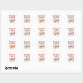 Böser süßer Geist und Kürbis Halloween-Design, Fu Runder Aufkleber (Blatt)
