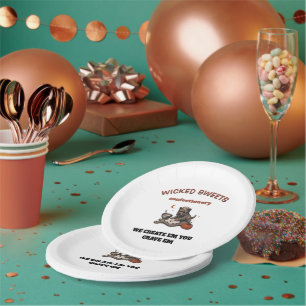 Böser Süßigkeiten-Halloween-Hundebäcker Pappteller
