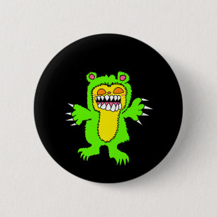 Böser Teddybär-Button  Button