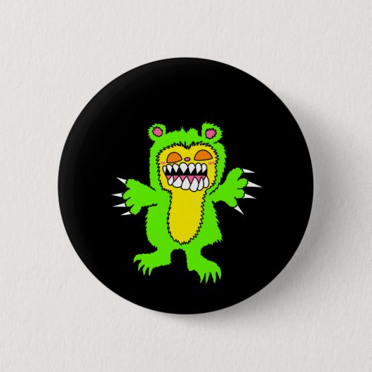 Böser Teddybär-Button Button (Vorderseite)