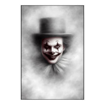 Böser Vintage-Clown mit Zylinder