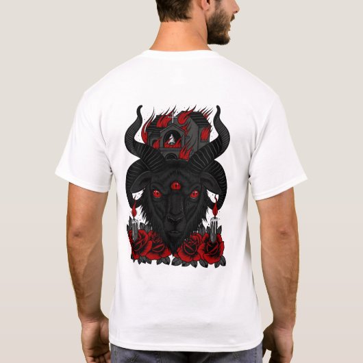 Böser Ziegen-Baphomet T-Shirt (Rückseite)