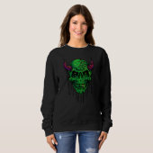 Böser Zombie-Schädel Halloween Stimmung Sweatshirt (Vorne ganz)