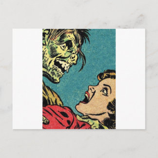 Böserwicht aus einem alten Comic Postkarte
