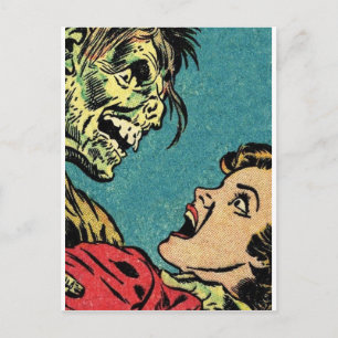 Böserwicht aus einem Vintage-Comic Postkarte