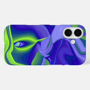 Böses Auge, 3D Abstrakt in grün blau lila iPhone 16 Hülle