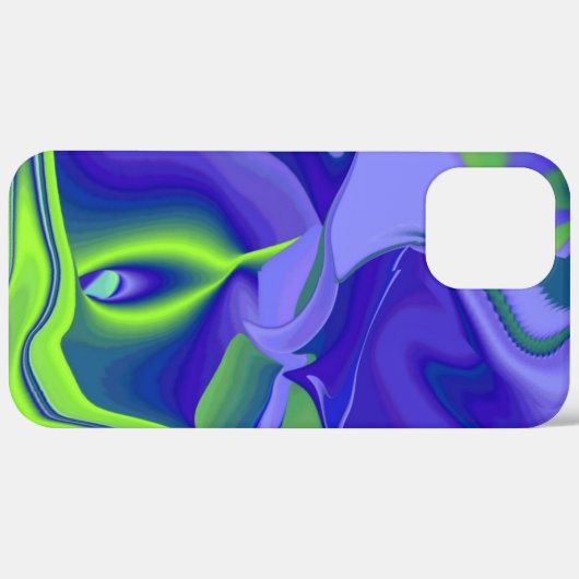 Böses Auge, 3D Abstrakt in grün blau lila Case-Mate iPhone Hülle (Hinten (horizontal))