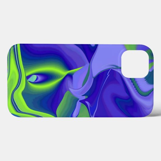Böses Auge, 3D Abstrakt in grün blau lila Case-Mate iPhone Hülle (Rückseite (Horizontal))