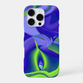 Böses Auge, 3D Abstrakt in grün blau lila iPhone Hülle (Rückseite)