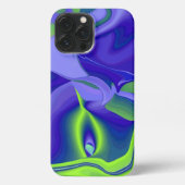Böses Auge, 3D Abstrakt in grün blau lila iPhone Hülle (Rückseite)