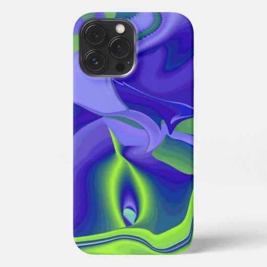 Böses Auge, 3D Abstrakt in grün blau lila iPhone Hülle (Rückseite)