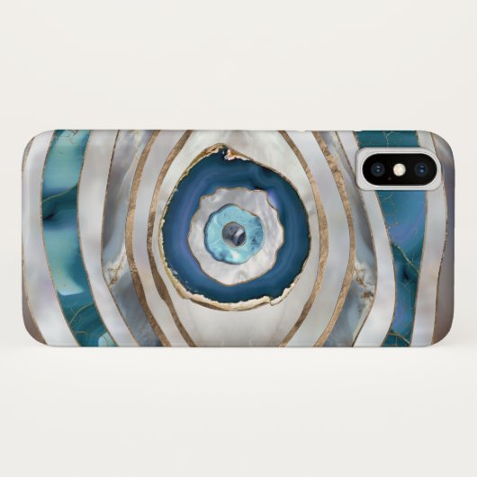 Böses Auge Mineralien und Gold Case-Mate iPhone Hülle (Rückseite (Horizontal))