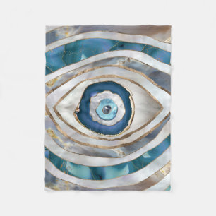 Böses Auge Mineralien und Gold Fleecedecke
