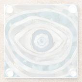 Böses Auge Mineralien und Gold Glasuntersetzer (Rückseite)