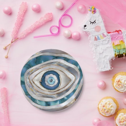 Böses Auge Mineralien und Gold Pappteller (Party)