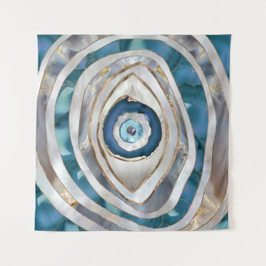 Böses Auge Mineralien und Gold Wandteppich (Vorderseite (Horizontal))