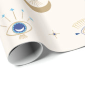 Böses Auge und Muster des dritten Auges Geschenkpapier (Rolleneckpunkt)