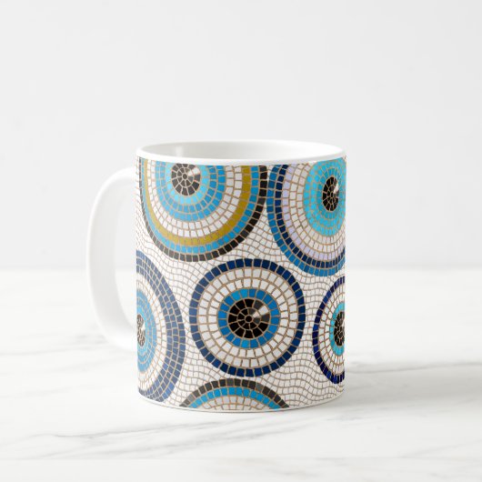 Böses Augenmosaikbild Kaffeetasse (Vorderseite Links)