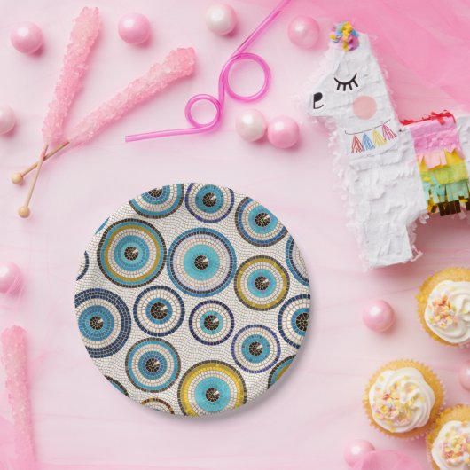 Böses Augenmosaikbild Pappteller (Party)