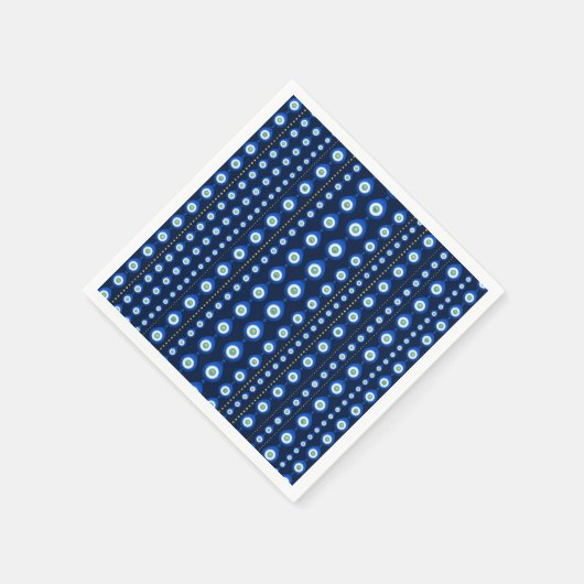 Böses Augenmuster - dunkelblau mit goldenen Akzent Serviette (Ecke)