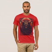 Böses Beängstigendes böses Dämon in einem Kreis T-Shirt (Vorne ganz)