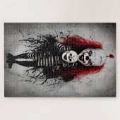 Böses Clown Kind mit einem Beängstigenden Clownkop Puzzle (Horizontal)