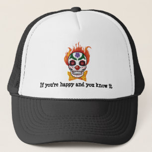 Böses Clown-Schädel-Dämon - Clownhut Truckerkappe