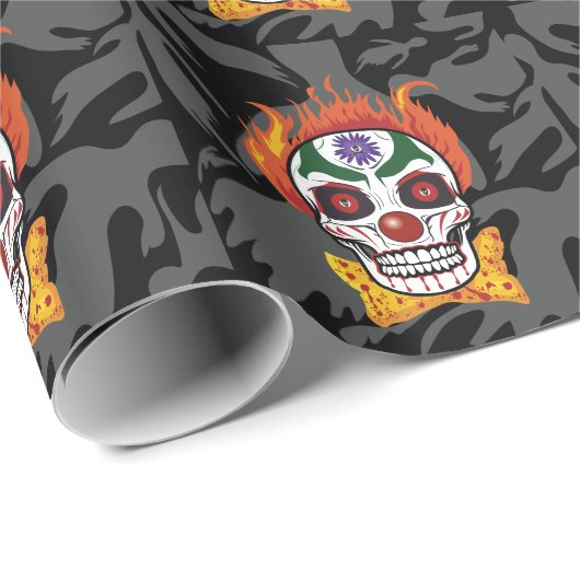 Böses Clown Skull Dämon Geschenkpapier (Rolleneckpunkt)