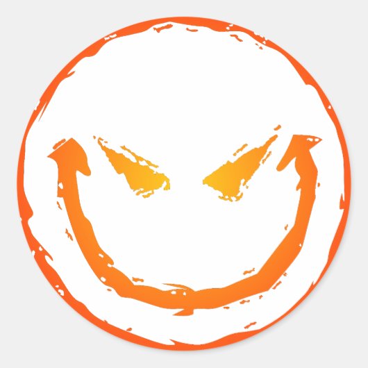 böses Gesicht Runder Aufkleber (Vorderseite)