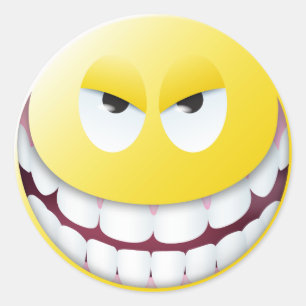 böses Gesicht Runder Aufkleber