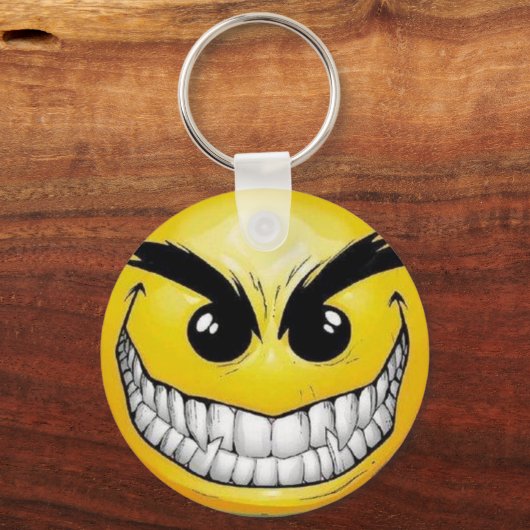 böses Gesicht Schlüsselanhänger (Vorderseite)