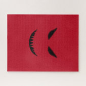 Böses Gesicht schwer schwierig, rotes Schwarz hera Puzzle (Horizontal)