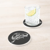 Böses Hai in Weiß Getränkeuntersetzer (Seite)