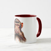 Böses Nicht Reden-Affe-Wasserfarben-Kunst Tasse (VorderseiteRechts)