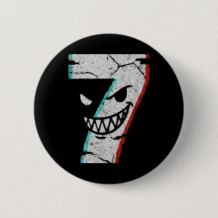 Böses Nummer 7 Shirt - 7 Ate 9 Scherz 67 Meme Hall Button