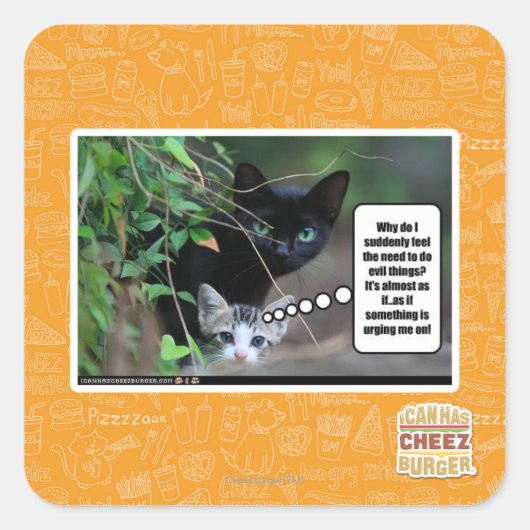 Böses Quadratischer Aufkleber (Vorderseite)