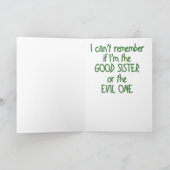 Böses Schwester - Grußkarte Karte (Innenseite)